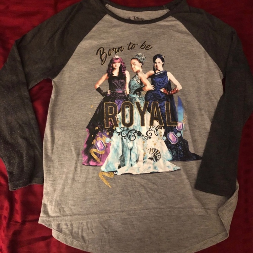 Disney descendants 2 raglan tee shirt top-L
